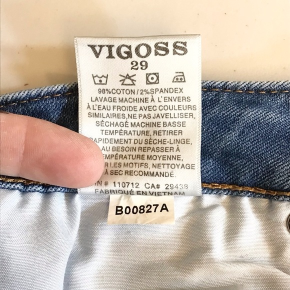 Vigoss 29 (US 8) Ace Bermuda Denim Shorts Distressed Light Wash High Rise - Picture 10 of 11